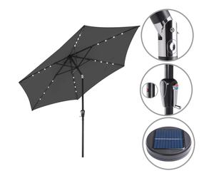 Sombrilla inclinable Miami Antracita ⌀270cm con LED