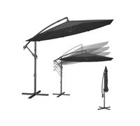 Sombrilla para Balcón con Iluminación LED Solar con Base para Jardín