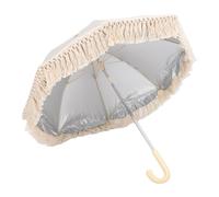 Sombrilla para beb Al Aire Libre, Tela Oxford, Acero, Sombrilla de Playa Al Aire Libre, para Nios con Flecos para Accesorios de Fotografa, Jardn Junto Mar (Beige