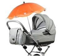 Sombrilla para Cochecito Clip, Upf 50, Rotación Libre, Naranja | Uso Manos Libres, Protección Uv, Instalación Abrazadera, para Cochecito y Silla de Playa, Tejido y Acero