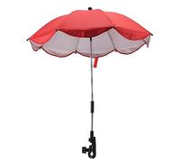 Sombrilla para Cochecito de Bebé 14in, Sombrilla Universal con Pinza Sombrilla Ajustable para Cochecito de Bebé con Protección Parasol para Cochecito, Capazo, Silla de Ruedas (Rojo (pegamento