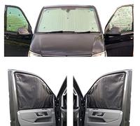 Sombrilla para Parabrisas Compatibles con Citroen Berlingo (2008-2018)(Set Completo + Portón Trasero con Ventana abatible) Color de Respaldo de Carbón, Reversible