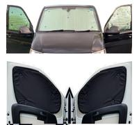 Sombrilla para Parabrisas Compatibles con Ford Tourneo Custom (2012-Date)(Juego Completo + Distancia Entre Ejes Larga + Puertas de Granero) Color de Respaldo de Negro, Reversible