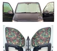 Sombrilla para Parabrisas Compatibles con Ford Tourneo Custom (2012-Date)(Juego Completo + Distancia Entre Ejes Corta + portón Trasero) Color de Respaldo de Camuflaje, Reversible