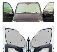 Sombrilla para Parabrisas Compatibles con Nissan NV200 (2010-Date)(Juego Completo + Puertas de Granero) Color de Respaldo de Gris Claro, Reversible