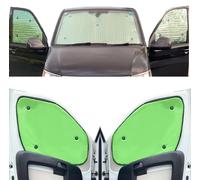 Sombrilla para Parabrisas Compatibles con Vauxhall Combo E (2018-Date)(Juego Completo+Base de Ruedas Extra Larg Portón Trasero +Ventanas abatibles) Color de Respaldo de Lima Verde, Reversible