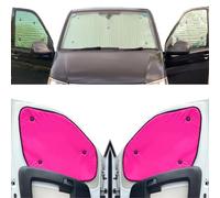 Sombrilla para Parabrisas Compatibles con Vauxhall Combo E (2018-Date)(Juego Completo + Distancia Entre Ejes Corta + portón Trasero) Color de Respaldo de Rosa, Reversible