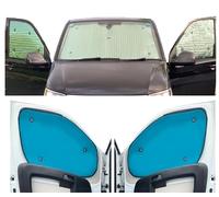 Sombrilla para Parabrisas Compatibles con VW T7 Transporter (2023-Date)(Juego Completo + Distancia Entre Ejes Larga + portón Trasero) Color de Respaldo de Agua, Reversible