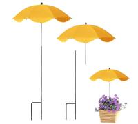Sombrilla para Planta, 2 Piezas Sombrillas para Plantas de Exterior Sombrilla de Protección para Plantas de Jardín, Paraguas para Plantas Vivas y en Maceta (Amarillo x2)