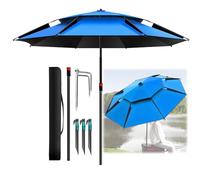 Sombrilla para Playa, sombrilla para Patio con inclinación y Anclaje para Arena, Resistente al Viento, Parasol, Ligera y Ajustable, sombrilla para Pesca, para Playa, jardín, Arena, Piscina