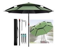 Sombrilla para Playa, sombrilla para Patio con inclinación y Anclaje para Arena, Resistente al Viento, Parasol, Ligera y Ajustable, sombrilla para Pesca, para Playa, jardín, Arena, Piscina