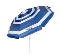 AKTIVE Sombrilla playa plegable estilo marinero a rayas Ø180, Con revestimiento plateado y protección UV 50, paravientos playa, sombrilla parasol, para-sol playa, sombrillas para playa (62234)