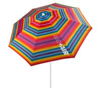 Aktive 62219 - Sombrilla de playa, 220 cm, sombrilla resistente al viento, techo de ventilación, mástil 28-32 mm, protección UV 50, Incluye bolsa de almacenamiento, Aktive Beach