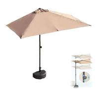 Sombrilla rectangular ajustable para mesa de mercado con base, sombrilla de playa y patio, sombrilla de altura ajustable para uso junto a la piscina y el jardín