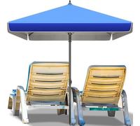 Sombrilla rectangular de 1,8 x 2,2 m, 2 x 2 m, 2,5 x 2,5 m, 2,2 x 2,8 m, 2,5 x 3,2 m, 3 x 3 m, protección UV, impermeable, toldo azul para mesas de comedor