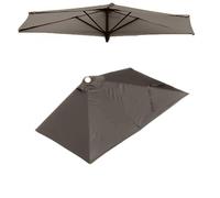 Sombrilla rectangular de media caña de 2 m y 2,4 m para patio,tela de repuesto,5 varillas,tela de repuesto superior para sombrilla de jardín,lona anti-UV(Brown 2.5mx1.3m/8ftx4.2ft)