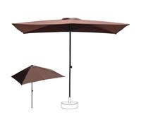Sombrilla Rectangular de Pared para Patio, 9x5 pies, Media sombrilla de Altura Ajustable para balcón, Piscina o terraza, Estructura de Acero Resistente con toldo de protección UV.