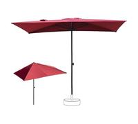 Sombrilla Rectangular de Pared para Patio, 9x5 pies, Media sombrilla de Altura Ajustable para balcón, Piscina o terraza, Estructura de Acero Resistente con toldo de protección UV.