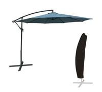 Sombrilla redonda oahu 3m diámetro azul gris + funda