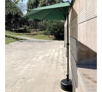 Sombrilla semicircular for Exteriores de 9 pies, sombrilla de Pared con 5 Varillas y manivela, Refugio Solar for Mesa de Mercado, terraza, jardín, Playa, sombrilla