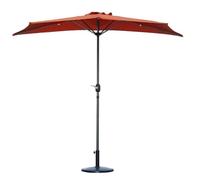 Sombrilla semicircular for Patio al Aire Libre de 9 pies con manivela, sombrilla semicircular for terraza pequeña, balcón, jardín y Patio