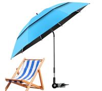 Sombrilla Silla Playa, Sombrilla de Playa con Abrazadera, Sombrillas Playas | Orientación Regulable, Protección UV UPF 50+ con Doble Capa, Para Sillas de Playa, Cochecito y Carritos de Golf
