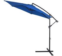 Kingsleeve® Sombrilla de Jardín Ø330cm Azul Soporte Manivela Inclinable Protección UV 50+ y Antiviento Repelente al Agua