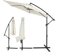 Sombrilla terraza beige 330cm incl soporte y funda UV30+