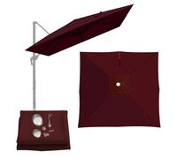 Sombrilla Terraza Exterior 2.5x2.5 3x3M 4x3m Toldo Tela De Repuesto, Grandes Cuadrado/Rectangular Parasol Canopy, Cubierta De Recambio Para Paraguas Voladizas, UV50+ Impermeable(Burgundy,2.5X2.5m)