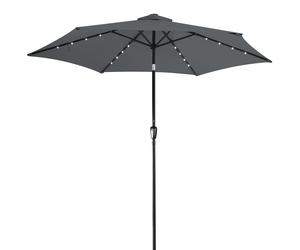 Sombrilla terraza Florida antracita 300cm luces solares LED