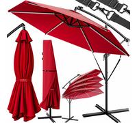 Sombrilla terraza Mali roja 350cm LED solar inclinable UV30+