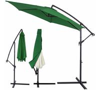 Sombrilla terraza verde 300cm diámetro con manivela UV 50+
