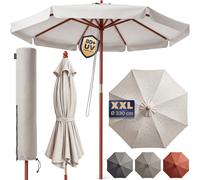 Sombrilla terraza XXL madera antracita 330cm UV50+