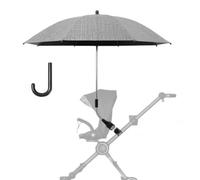 Sombrilla universal para cochecito de bebé antiUV 50+ 75-85 cm con pinza y brazo ajustables - Protección solar exterior para playa, jardín, paseo