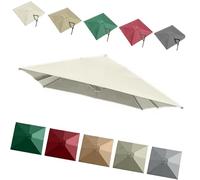 Sombrilla voladiza cuadrada de 2,4 m con 8 varillas superiores,cubierta de repuesto para sombrilla de jardín,anti-UV,para patio,piscina,cubierta de tela(Beige 2.5m/8ft Single top)