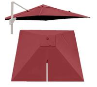 Sombrilla voladiza cuadrada de 2,4 m y 3 m con 8 varillas,tela de repuesto para sombrilla de patio,cubierta superior de sombrilla desplazada para piscina,lona anti-UV(Wine Red 2.5 m/8ft)