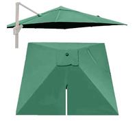 Sombrilla voladiza cuadrada de 2,4 m y 3 m con 8 varillas,tela de repuesto para sombrilla de patio,cubierta superior de sombrilla desplazada para piscina,lona anti-UV(Dark Green 2.5 m/8ft)