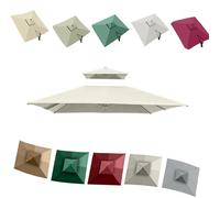 Sombrilla voladiza cuadrada de 3 m,repuesto de 8 varillas en la parte superior,toldo de sombrilla para jardín,anti-UV,para piscina,cubierta de tela de repuesto(Beige 3m/10ft Double top)