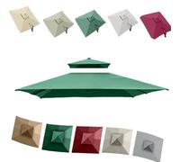 Sombrilla voladiza cuadrada de 3 m,repuesto de 8 varillas en la parte superior,toldo de sombrilla para jardín,anti-UV,para piscina,cubierta de tela de repuesto(Dark Green 3m/10ft Double top)