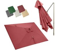 Sombrilla voladiza de 3 m x 4 m con 8 varillas,rectangular,para patio,con tela de repuesto,anti-UV,para exteriores(Wine Red)