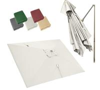 Sombrilla voladiza de 3 m x 4 m con 8 varillas,rectangular,para patio,con tela de repuesto,anti-UV,para exteriores(Beige)