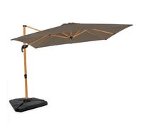 Sombrilla voladiza Pisogne 300x300cm - Sombrilla Premium - aspecto madera - Taupe | In aldosas rellenables