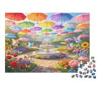 Sombrillas Jardín Colorido Puzzle de 1000 Piezas Papel para Adultos Relajación Enfoque Decoración Hogar Regalo Familiar Ocio 70x50cm/1000pcs
