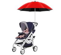 Sombrillas para Cochecito de 30 Pulgadas, Sombrilla Ajustable para Silla para Caminar en la Playa, Jardín, Paraguas Universal con Clip para Sillas de Ruedas, Bicicletas, Cochecitos, Carritos de(rojo)