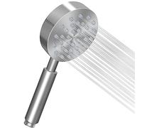 SOMDARHK Alcachofa de ducha para ahorro de agua, de metal, acero inoxidable cepillado, de alta presión, cabezal de ducha de lluvia, aumento de presión, redondo, cabezal universal para baño