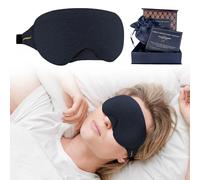 SOMÉ Antifaz de colágeno para dormir, lujosa máscara ajustable para dormir para mujeres con ojos hinchados, ojeras y arrugas, máscara de dormir con infusión de colágeno para hidratación portátil y