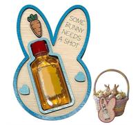 Some Bunny Needs a Shot! Easter Bunny Liquor Bottle Holder, Mini Shooter Bottle Display, BunnyWine Whiskey Bottles Display, Wooden Ornaments for Easter Party Birthday Animal Lovers Gifts (Purple)