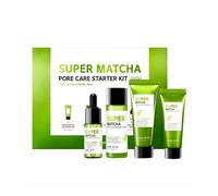 SOME BY MI Kit básico para el cuidado de los poros Super Matcha: tónico de 1,01 oz, suero de 0,33 oz, gel limpiador de 1,42 oz, mascarilla de arcilla de 1,48 oz - Set de cuidado diario de la piel
