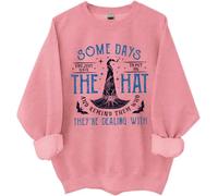 Some Days I Just Have To Put On The Hat Sudadera con texto en inglés "Are Dealing With Shirt", camisas divertidas de Halloween, rosa, S