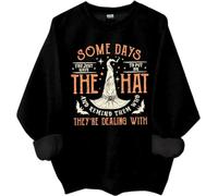 Some Days I Just Have To Put On The Hat Sudadera con texto en inglés "Are Dealing With Shirt", camisas divertidas de Halloween, Negro, M